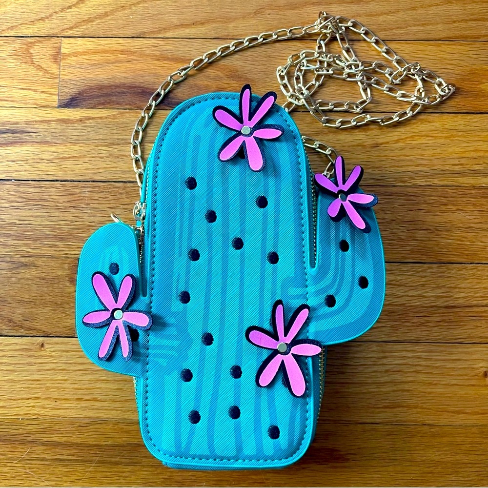 Flowering Saguaro Cactus Crossbody Bag 🌵PU Leather Purse Brand New Southwestern